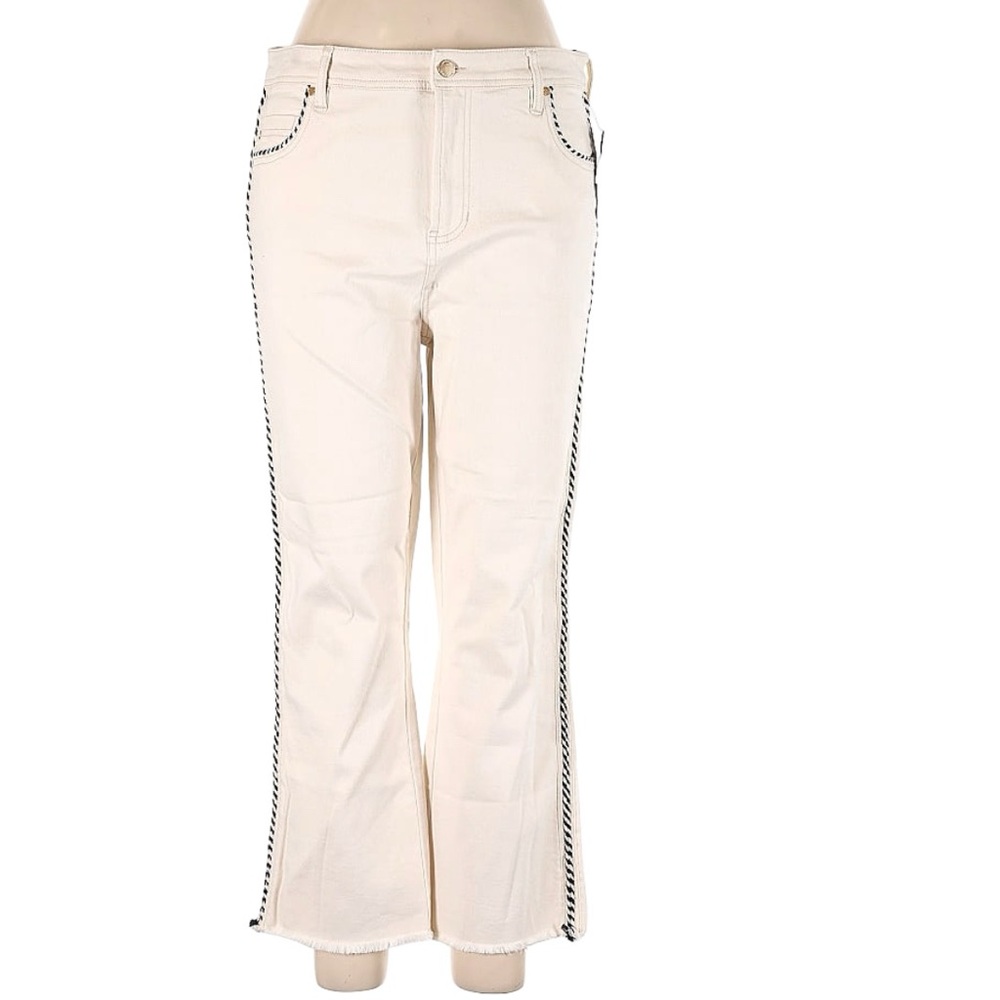 Liverpool Ivory Embroidered Crop Flare Jeans High Rise 2/26